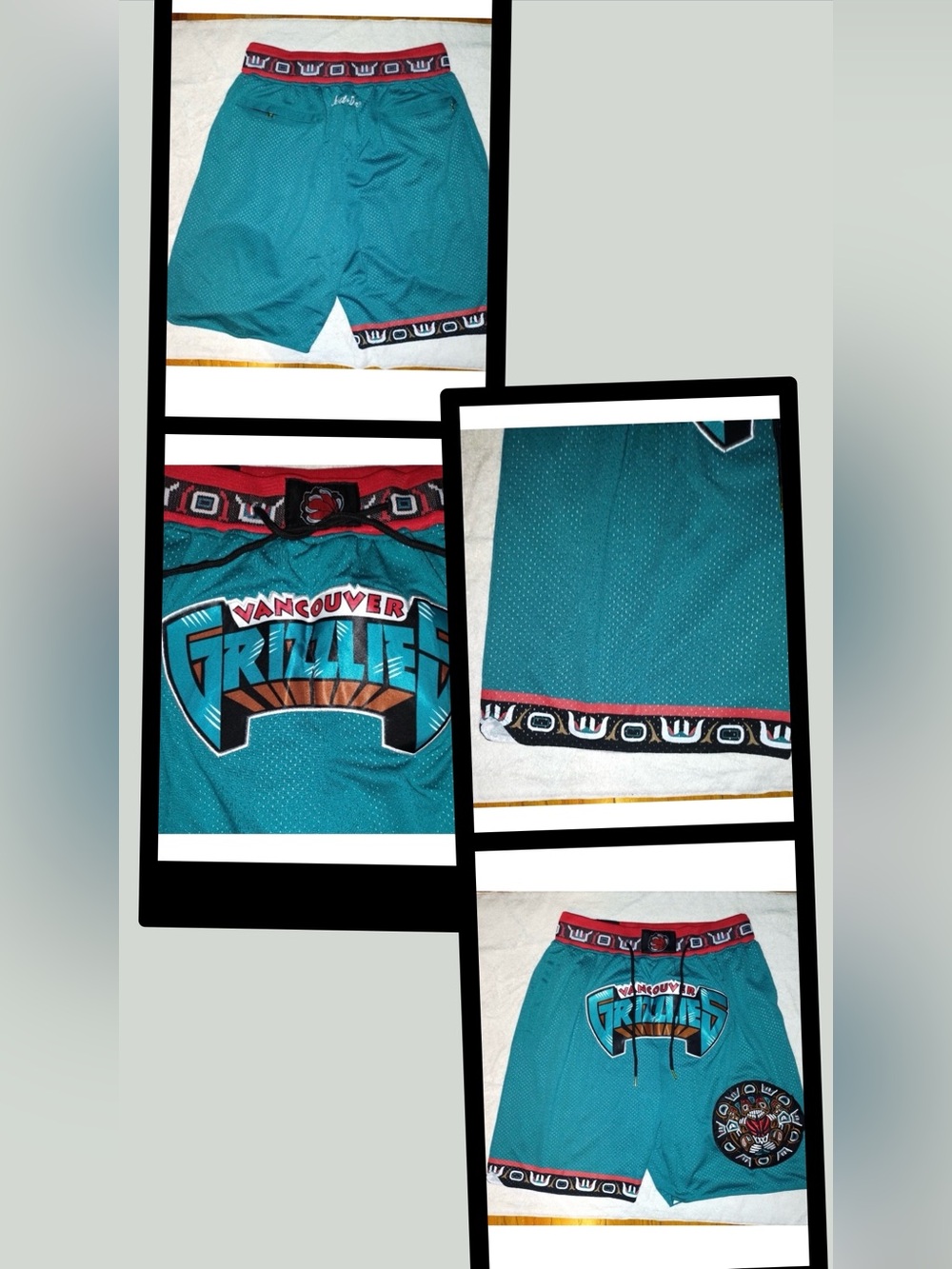Vancouver Grizzlies Teal Throwback 1995-1996 NBA Season Retro Basketball Shorts